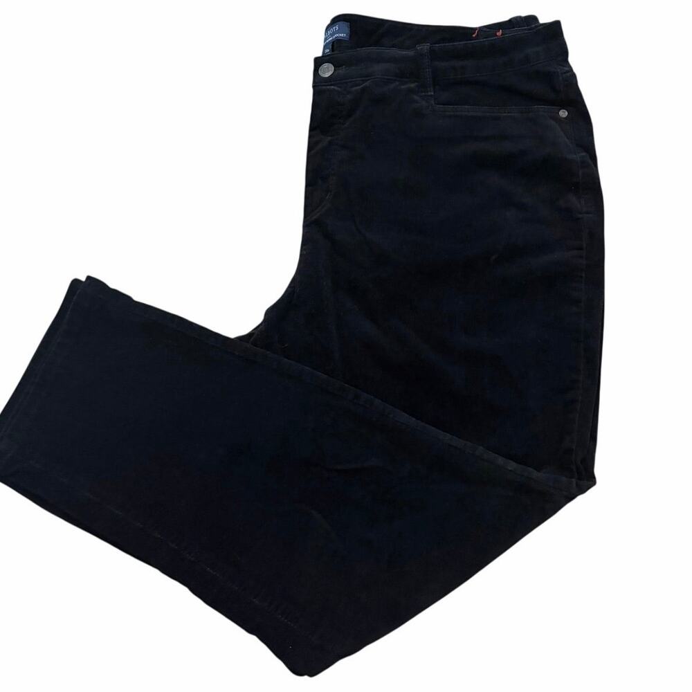 Talbots Womens Jeans Black 20 Simply Flattering Straight Corduroy Cotton Blend